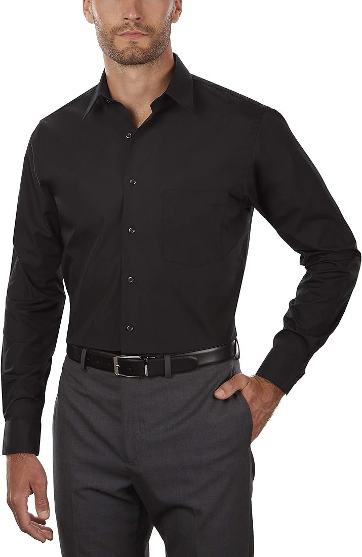 Van Heusen Men's Dress Shirt Regular Fit Poplin Solid | Amazon (US)