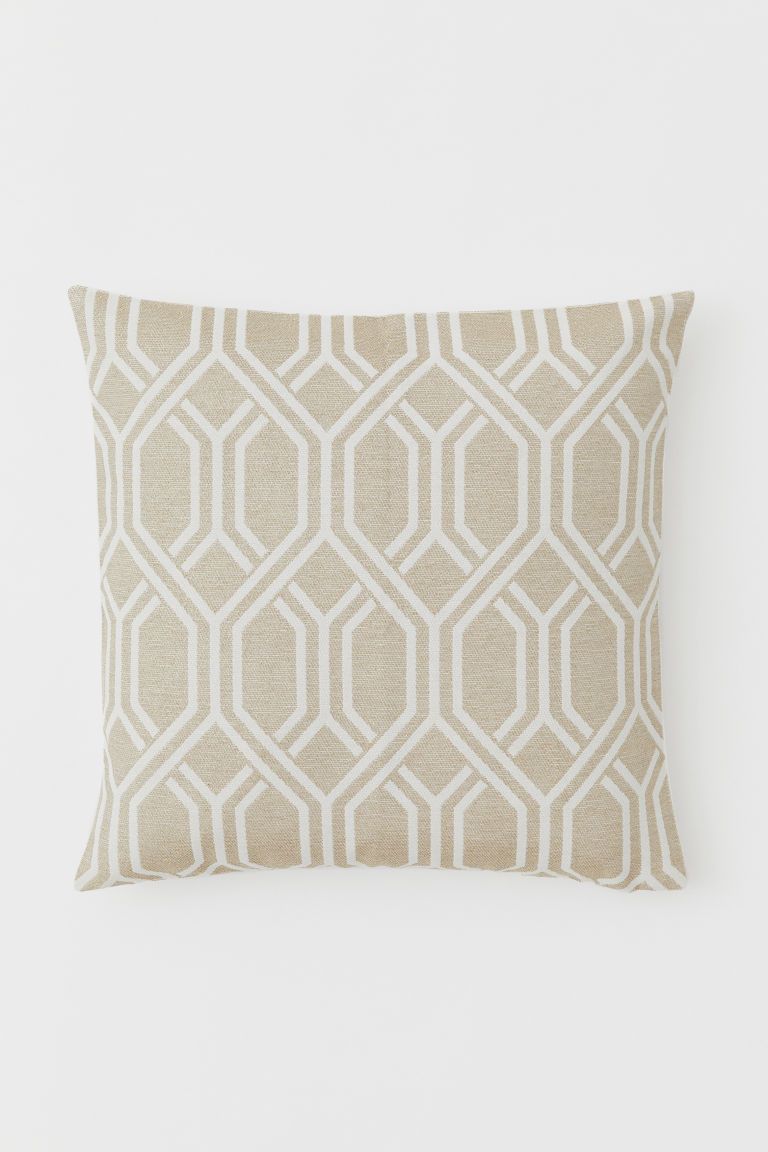 Jacquard-weave Cushion Cover - Beige/white - Home All | H&M US | H&M (US + CA)