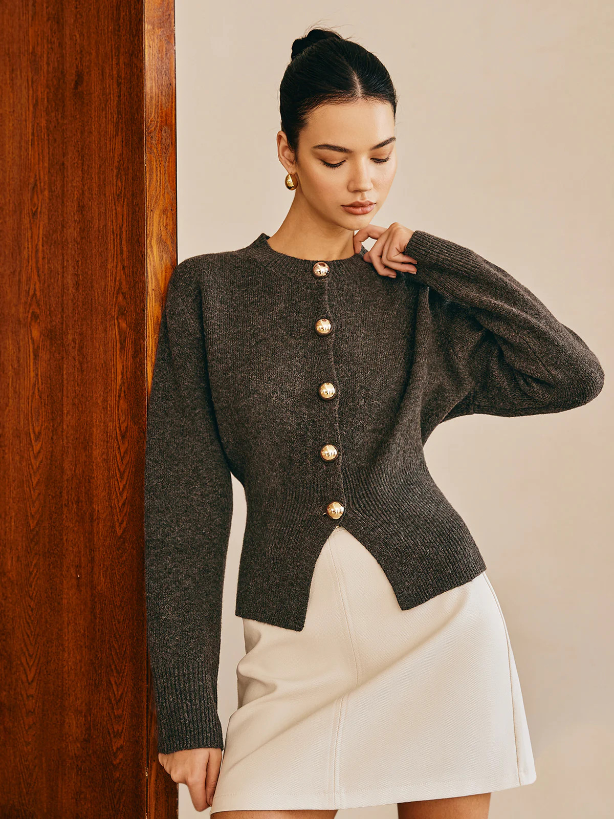 Button Down Split Sweater | Commense