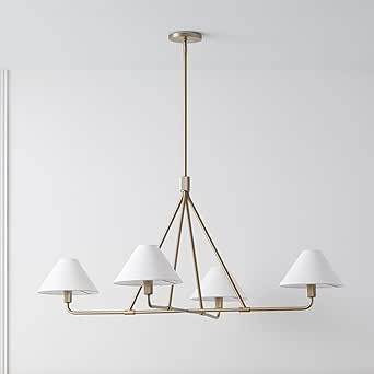 Linen Shade Chandelier, Beatrix Chandelier (46") - Linen Shades (Brass) | Amazon (US)