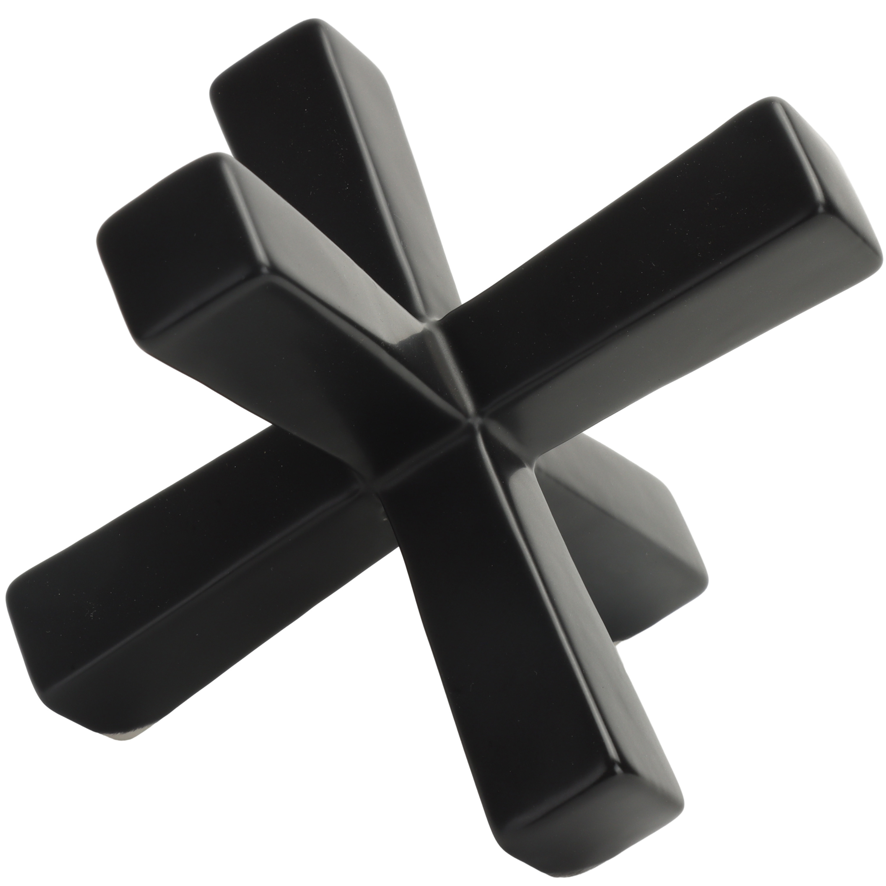 Black Ceramic Indoor Jack Shaped Tabletop Décor with Matte Finish | Walmart (US)