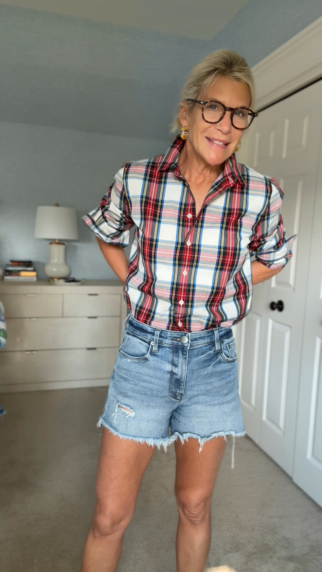 Best late fall outfit when you’re having a “warm fall”.  Shorts a button down and loafers. Yes 

#LTKOver40 #LTKStyleTip #LTKFindsUnder50