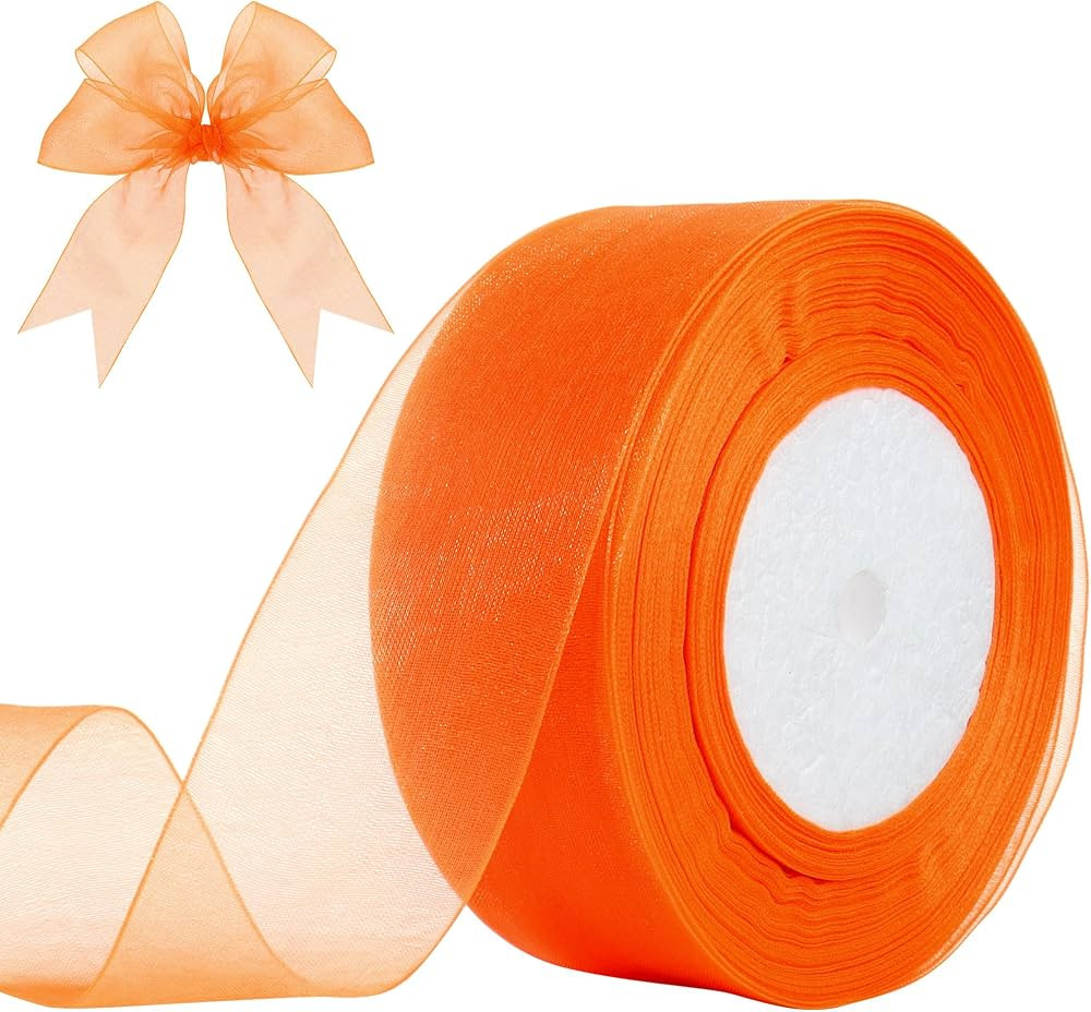 Orange Sheer Organza Ribbon,1-1/2 Inch x 50 Yards | Amazon (US)
