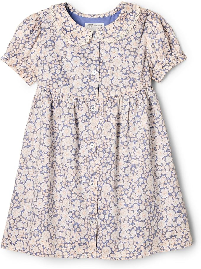 Amazon Essentials x Sofia Grainge Toddlers and Baby Girls' Cotton Sateen Dress with Collar | Amazon (US)