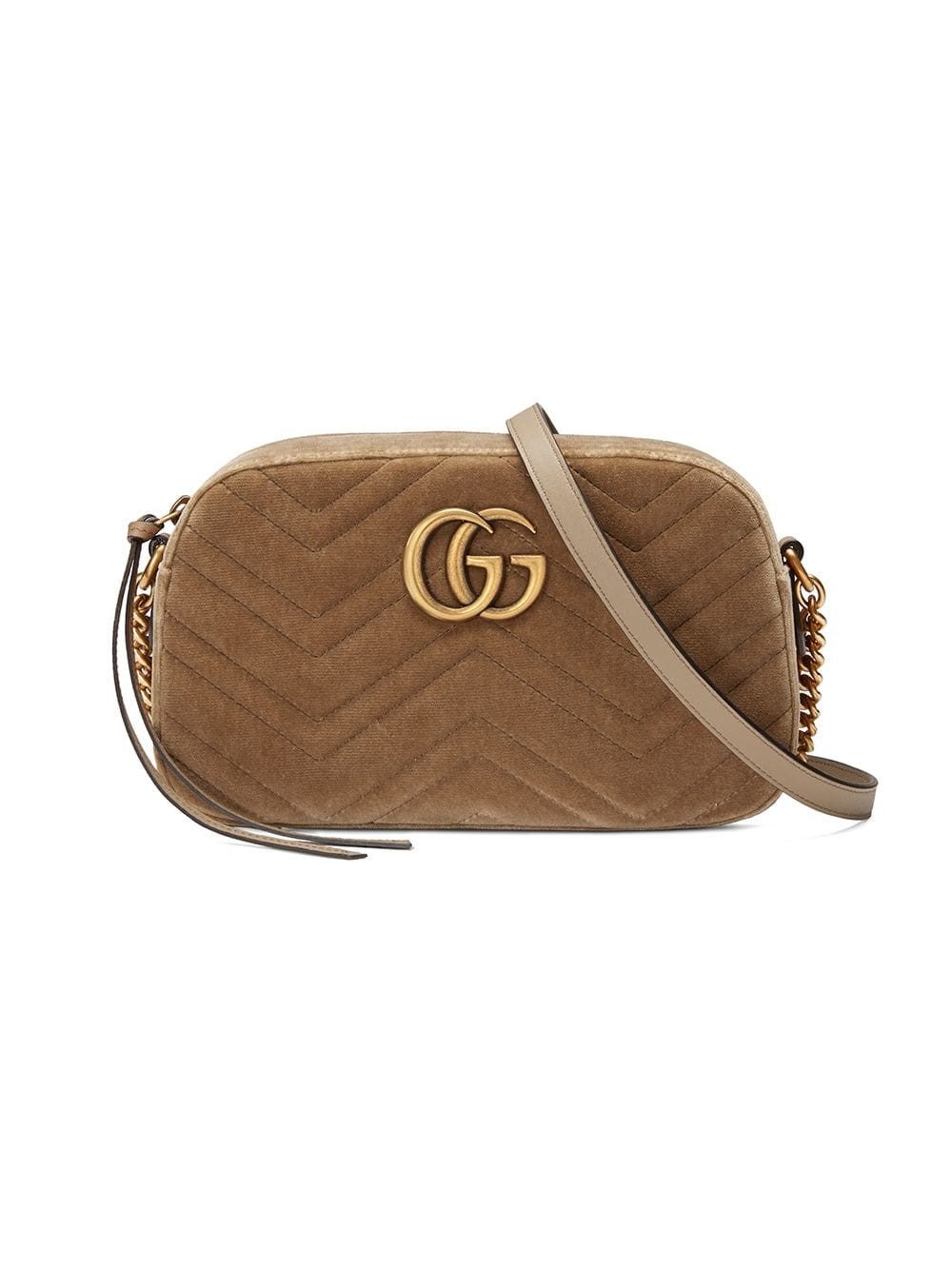 Gucci GG Marmont velvet small shoulder bag - Brown | FarFetch Global