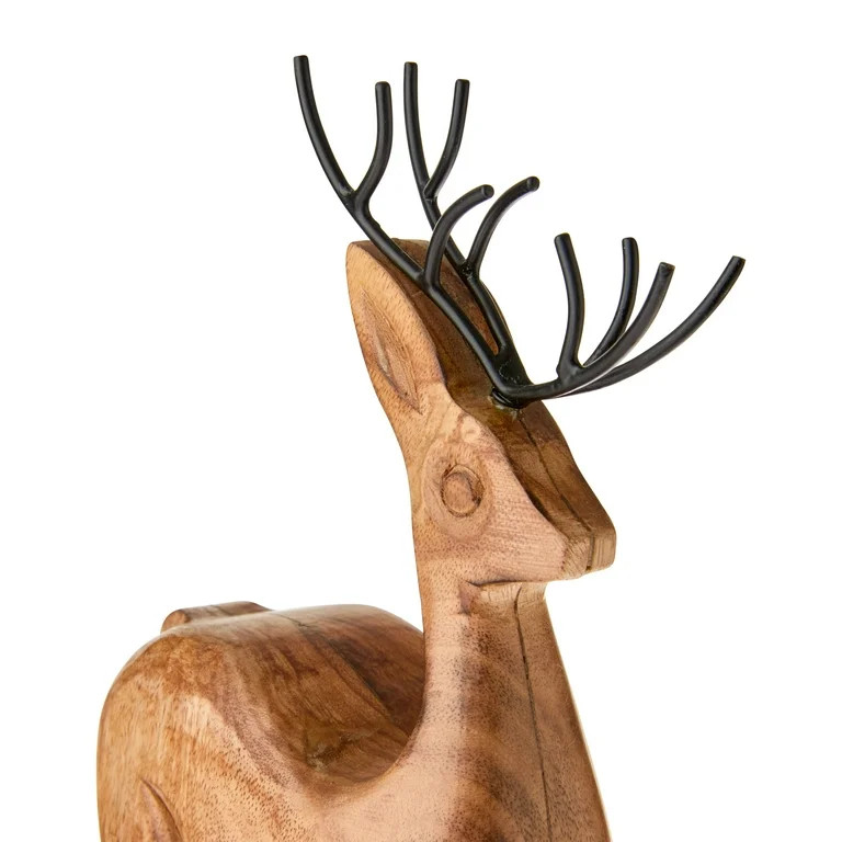 Wood and Metal Deer Christmas Tabletop Decoration, 13.18", by Holiday Time | Walmart (US)