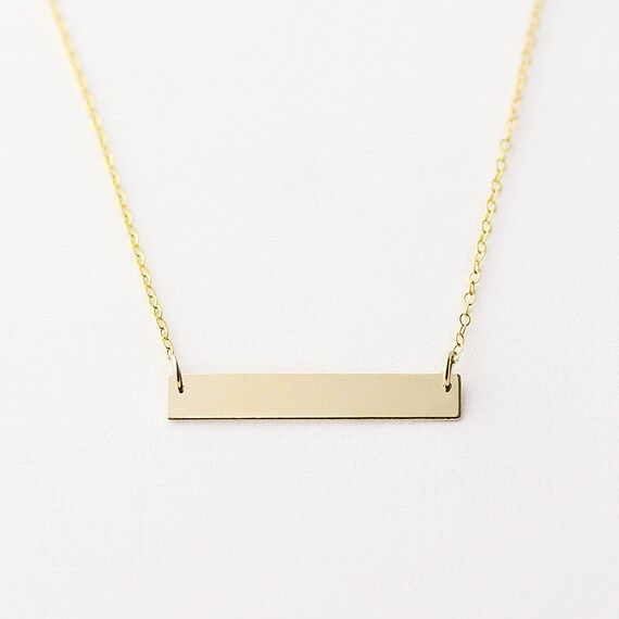 Personalised name bar necklace - horizontal bar necklace - personalised gold bar necklace - customis | Etsy (US)