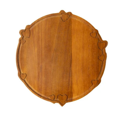 Way To Celebrate Round Wooden Charcuterie Board, Valentine's Day, Kitchen Serving, 13.32 x 13.97 x 0.59 in | Walmart (US)