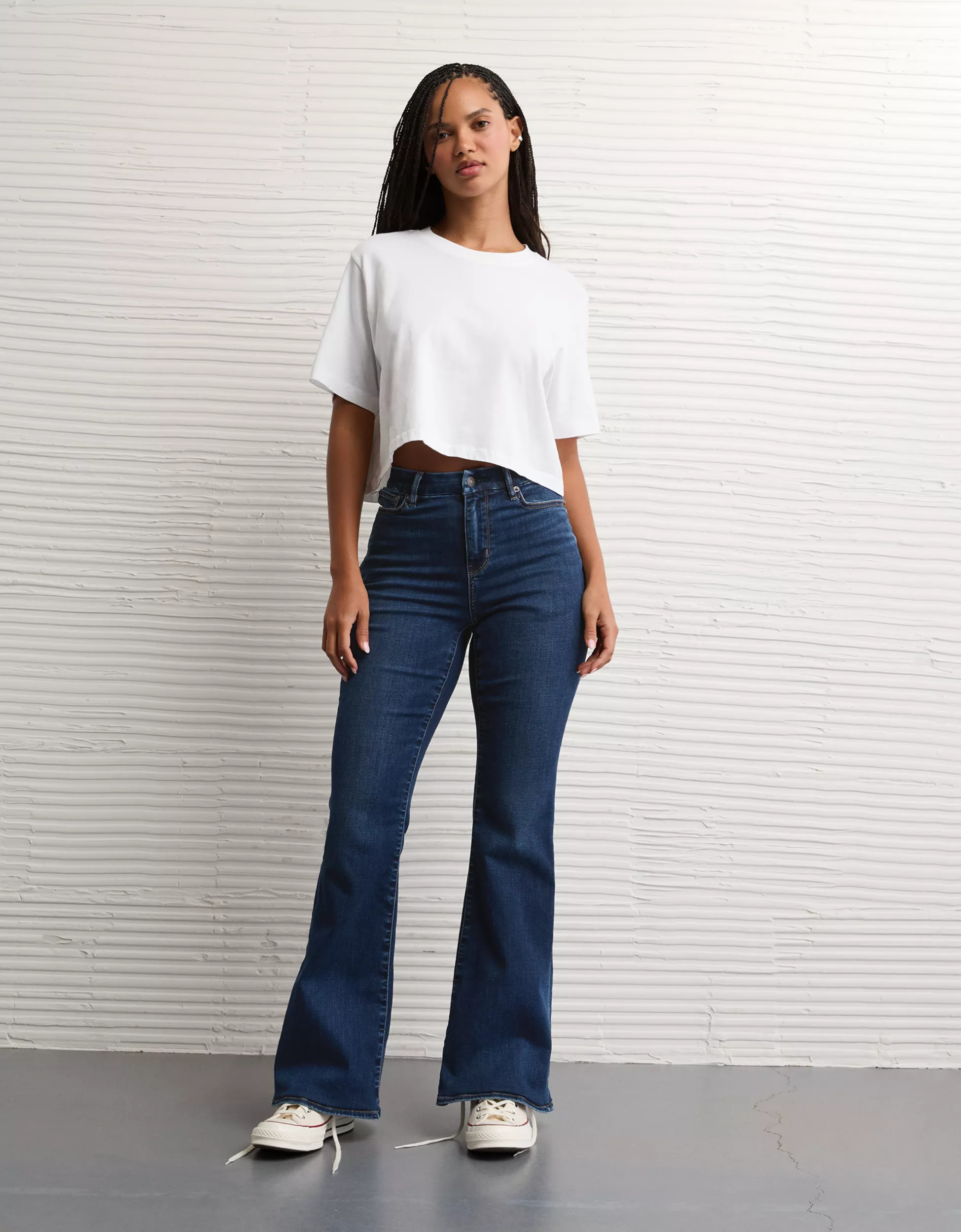 AE Next Level Curvy Super High-Waisted Flare Jean | American Eagle Outfitters (US & CA)