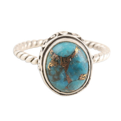 Sterling Silver and Composite Turquoise Ring | NOVICA