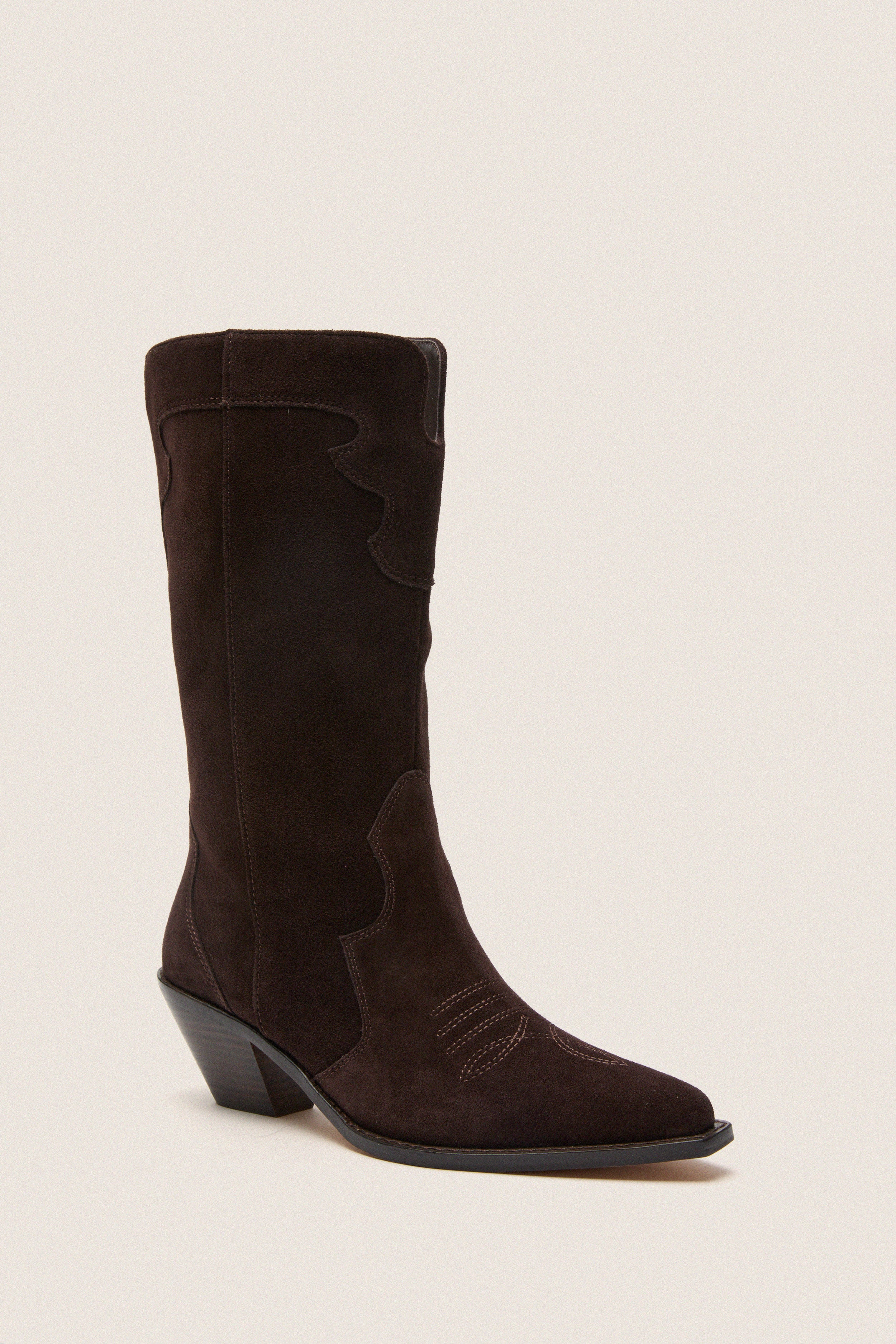 Dark Espresso Suede Wilson Cowboy Boots | Tuckernuck (US)