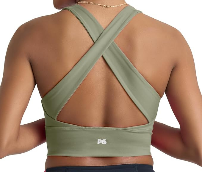 POPSUGAR Long Line Sports Bra Women, Workout Crop Tops for Women Longline Criss Cross Gym Yoga To... | Amazon (US)
