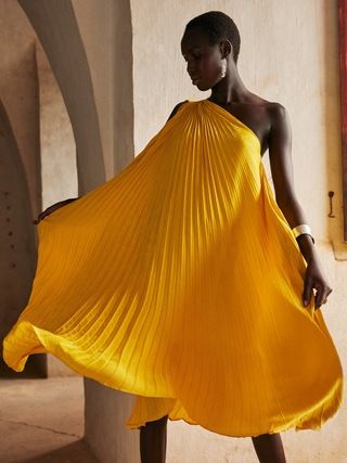 Pleated One-Shoulder Dress | Banana Republic (US)