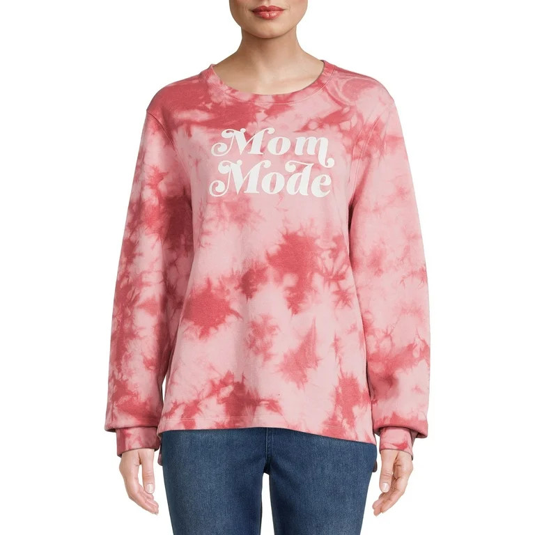 Positivitees Women's Burnout Graphic Fleece Sweatshirt | Walmart (US)