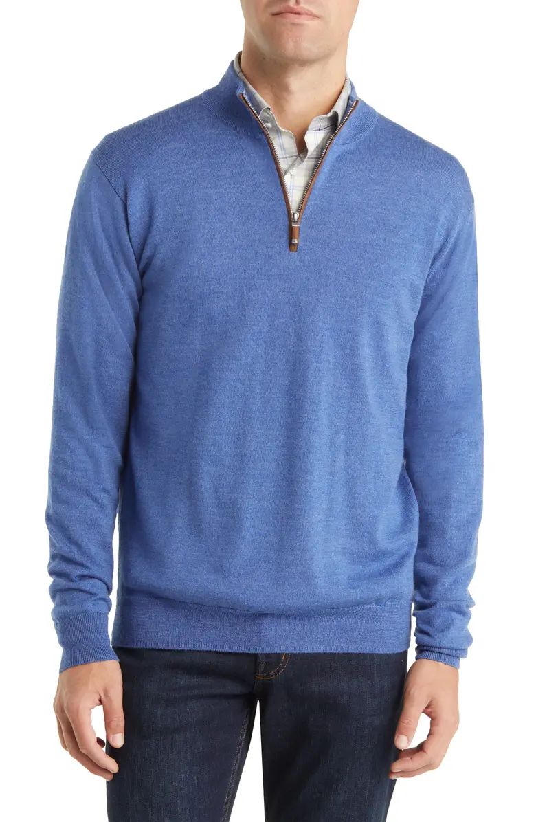 Peter Millar Autumn Crest Quarter Zip Wool & Lyocell Sweater | Nordstrom | Nordstrom