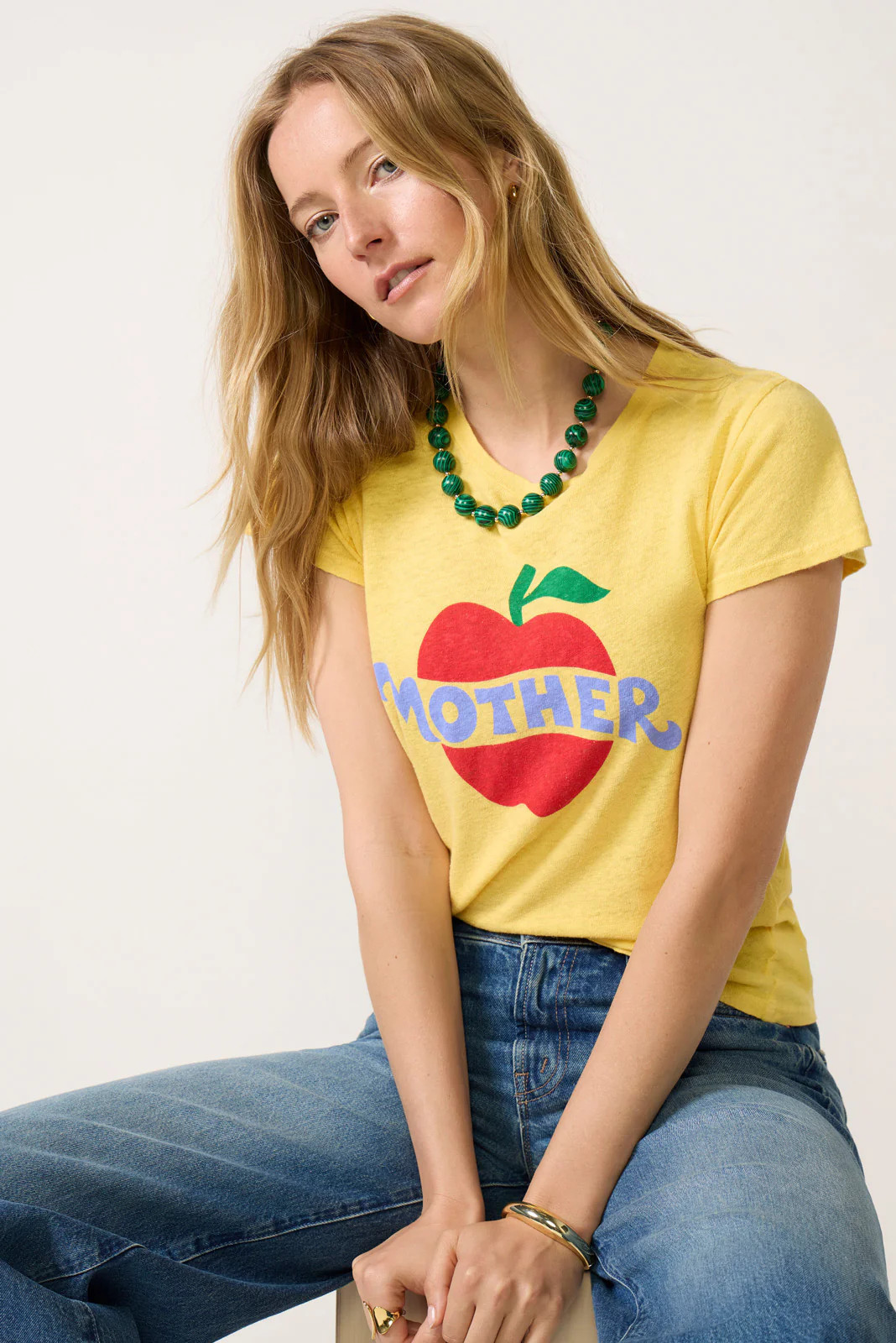 MOTHER Women's The Lil Sinful Top, Size Small, Motherapple Yellow/Mustard | Evereve