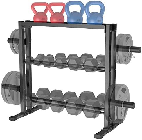 JX FITNESS Dumbbell Rack, 3 Tier Weights Storage Rack for Dumbbells, Weight Plates, and Kettlebel... | Amazon (US)