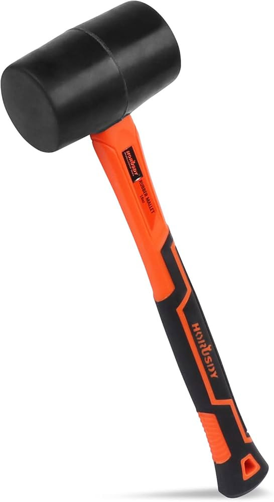 HORUSDY 16 Oz Rubber Mallet Hammer, Fiberglass Rubber Mallet Handle | Amazon (US)