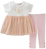 Juicy Couture Baby Girls 2 Pieces Tunic Sets, White/Pink/Gold, 3-6 Months | Amazon (US)