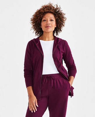 Women's Zip-Front Hooded Sweatshirt, PP-4X | Macy's