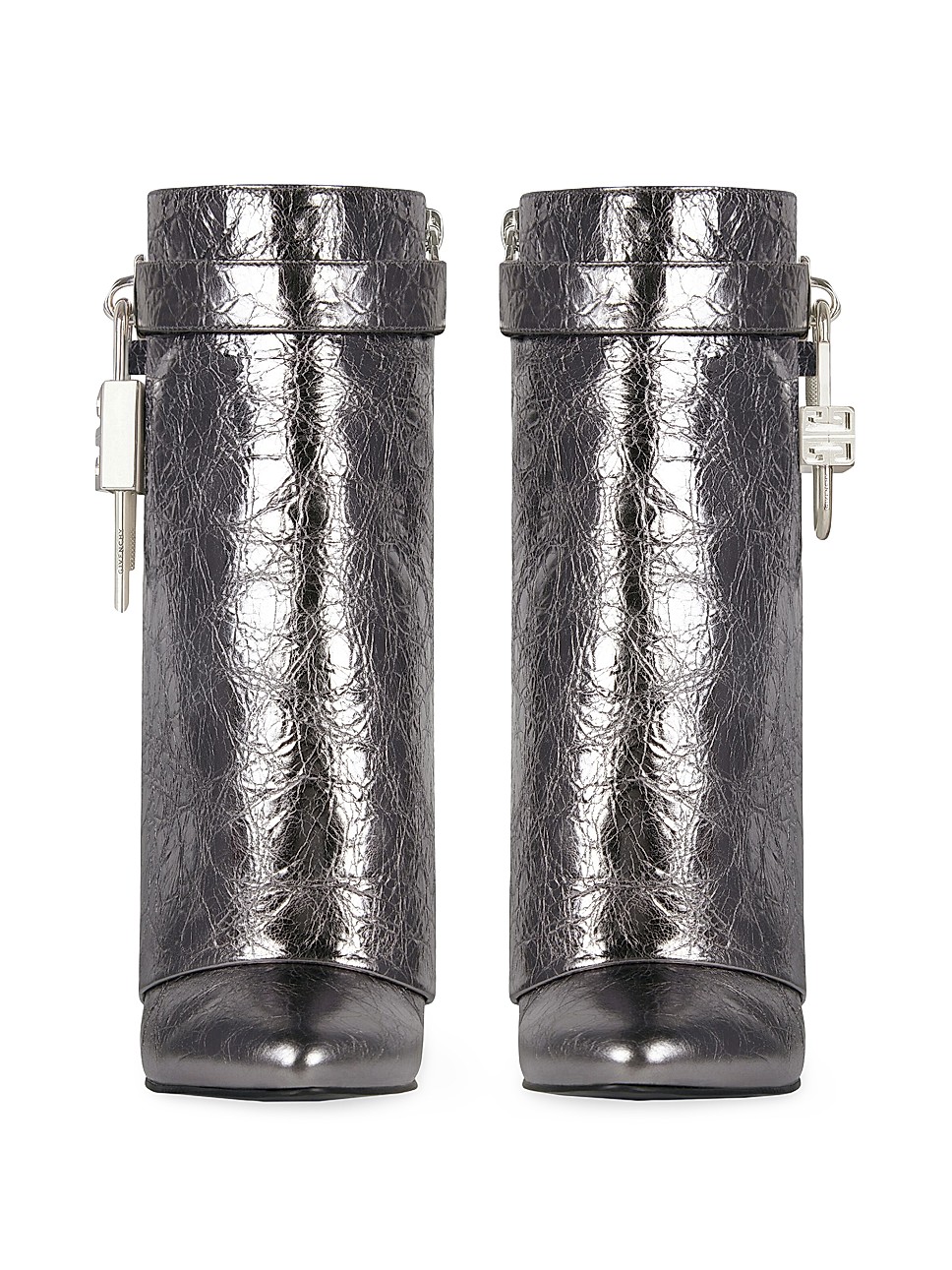 Shark Lock Ankle Boots in Laminated Leather | Saks Fifth Avenue