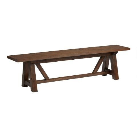 Smoke Brown Farmhouse Leona Dining Bench | World Market