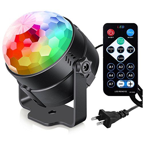 Sound Activated Party Lights with Remote Control Dj Lighting, RGB Disco Ball, Strobe Lamp 7 Modes St | Amazon (US)