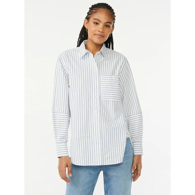Free Assembly Women's Boxy Button Down Tunic Top - Walmart.com | Walmart (US)