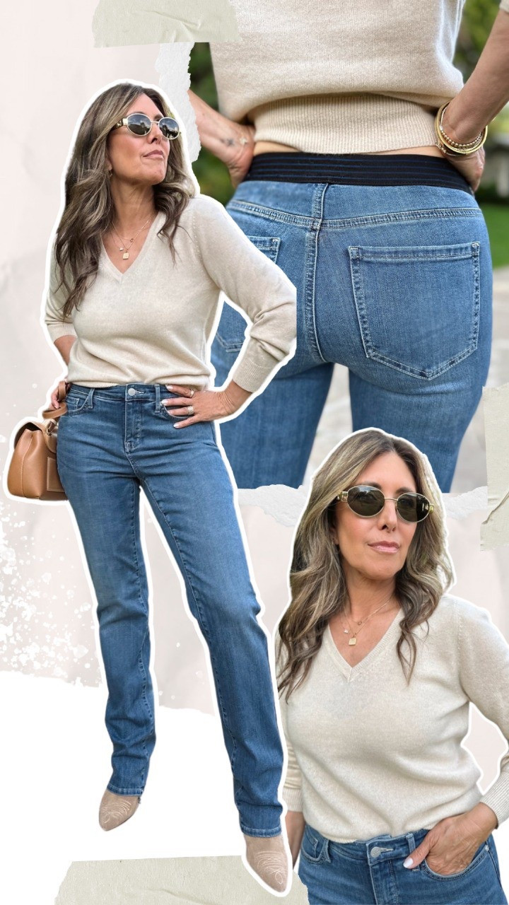 Finding the perfect jeans can be tough, but NYDJ’s No Gapper Marilyn Straight Jean solves the “back gap” issue with its waistband that hugs in all the right places 👖. Made with Sure Stretch Denim, they’re comfy and maintain their shape 🙌. Paired with the soft, stylish Cashmere Classic V-Neck Sweater 🧶, it’s the perfect look for transitional weather! 🌤️

#NYDJ #NoGapperJeans #ComfortAndStyle #WardrobeStaple #LTKStyle #OutfitInspo 👖✨

#LTKActive #LTKSeasonal #LTKFindsUnder50