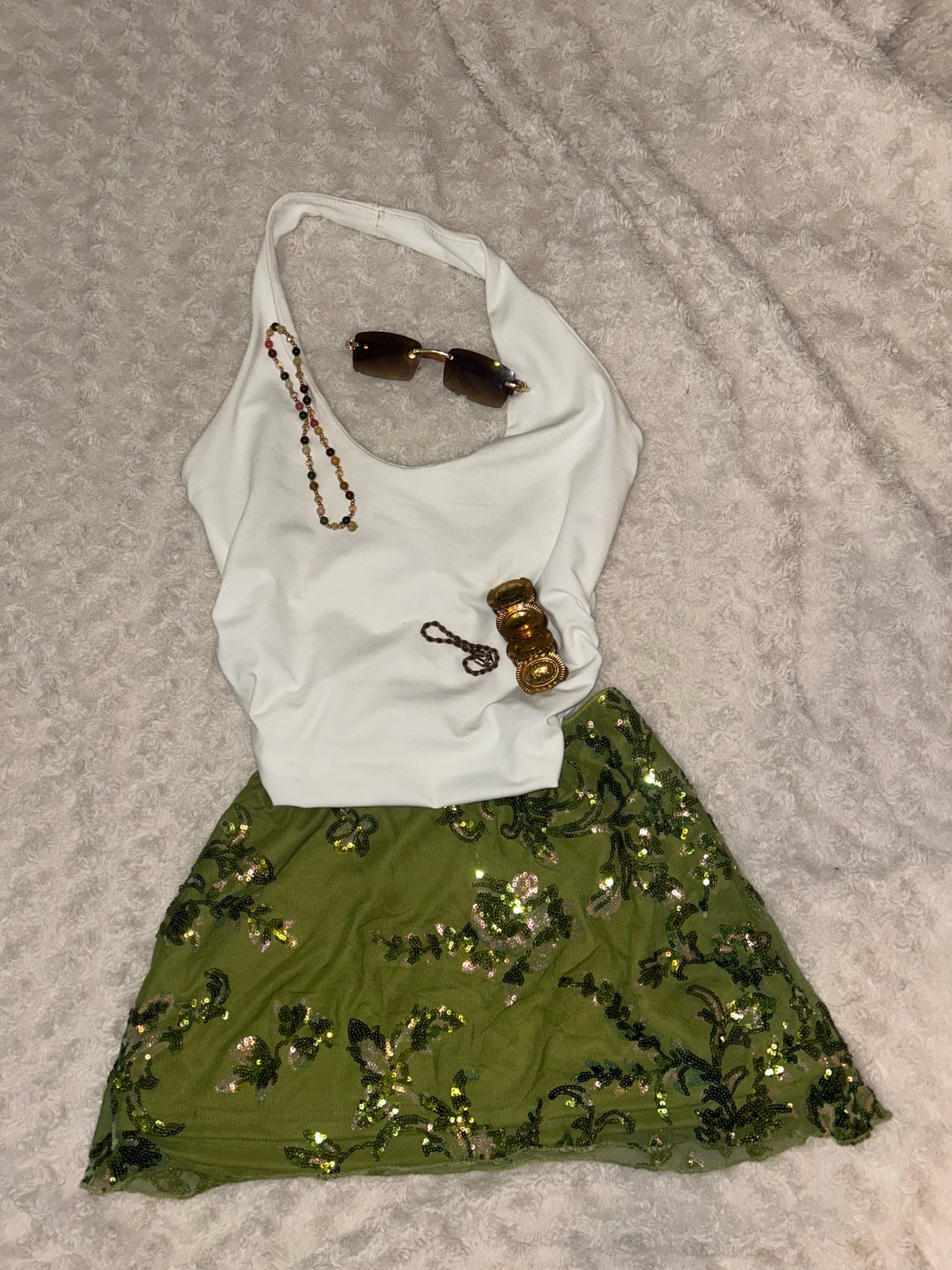 My 4th of July outfit 🤪💚 this green sequin skirt is so cute 

#LTKStyleTip #LTKSeasonal #LTKFindsUnder100