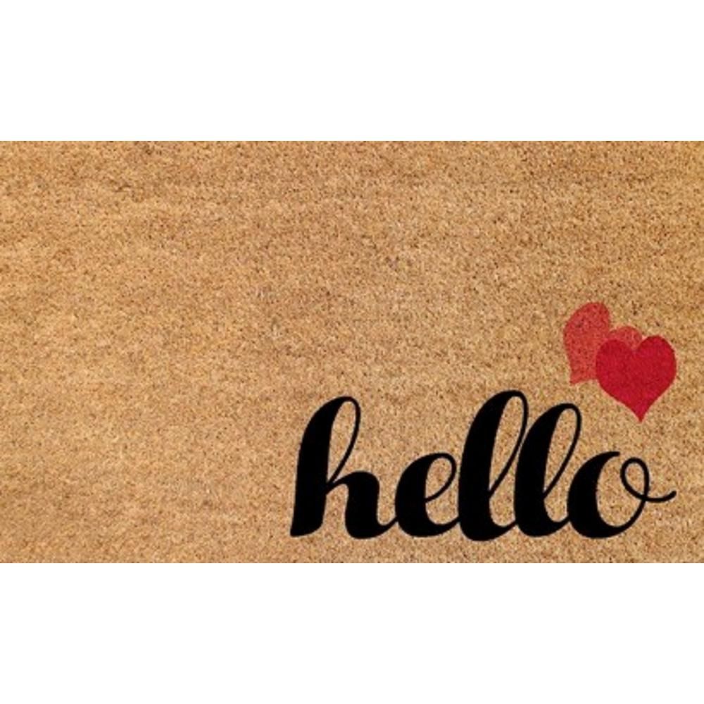 Dynamic Rugs Aspen Hello Hearts 18 in. x 30 in. Door Mat-AS232967130 - The Home Depot | The Home Depot