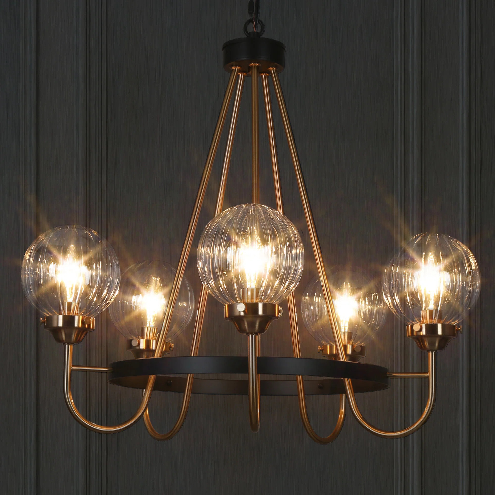 Yedidal 5-Light Dimmable Shaded Wagon Wheel Chandelier | Wayfair North America