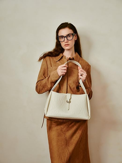 LA FESTIN Cowhide Leather Purses For Women Trendy - Large Capacity Satchel Bag with Adjustable St... | Amazon (US)