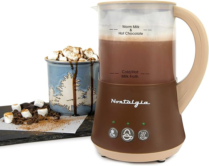 Nostalgia 32 Oz Frother and Hot Chocolate Maker, Warm or Cold Milk Foam, Includes Cocoa Bomb Mold... | Amazon (US)