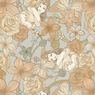 Disney® Sketch Belle & Flowers Cotton Fabric in Tan/Multicolor | 43 in | Michaels® | Michaels Stores