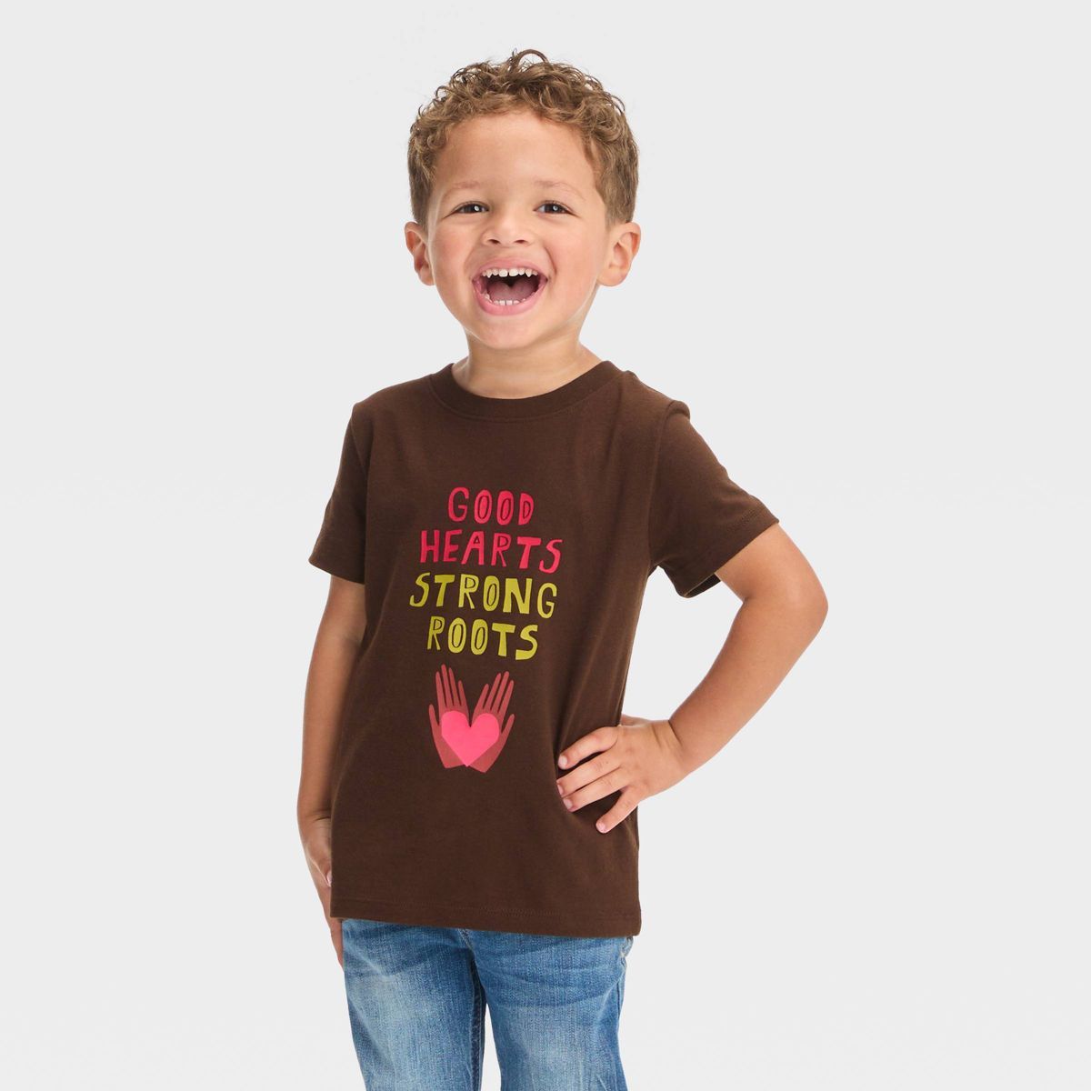 Toddler Boys' Short Sleeve Graphic T-Shirt - Cat & Jack™ Brown | Target