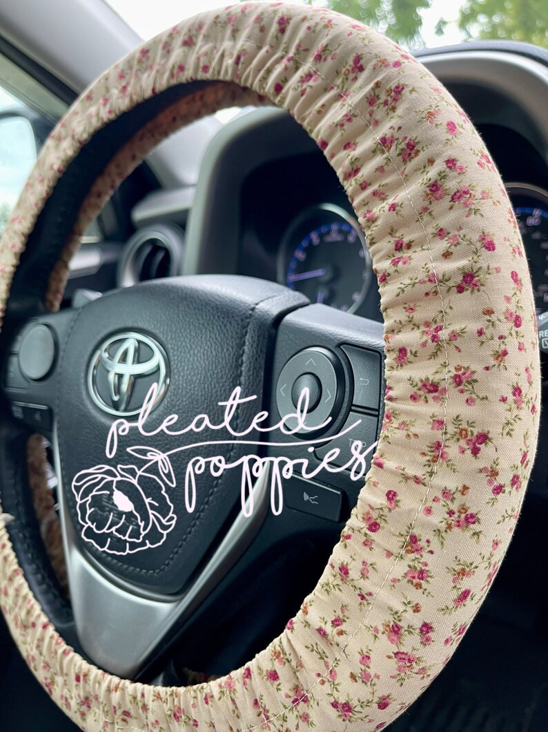 Vintage Tiny Roses Steering Wheel Cover with Grip Fabric Lining - Car Accessories -  Antique Flor... | Etsy (US)