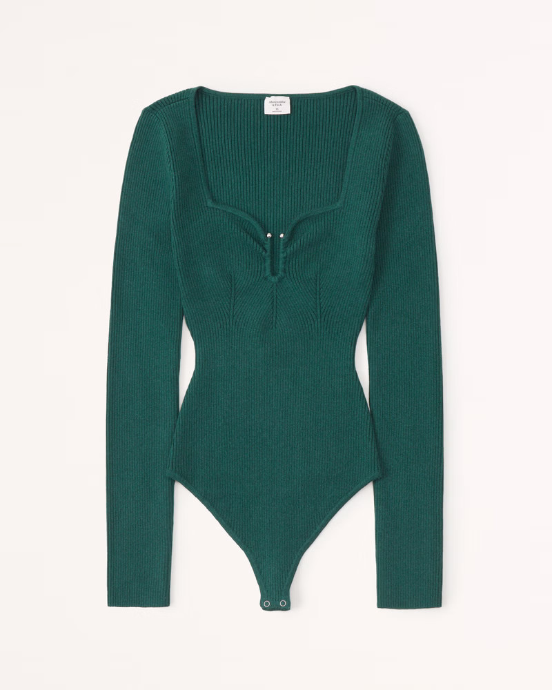 Women's Long-Sleeve Hardware Bodysuit | Women's Tops | Abercrombie.com | Abercrombie & Fitch (US)