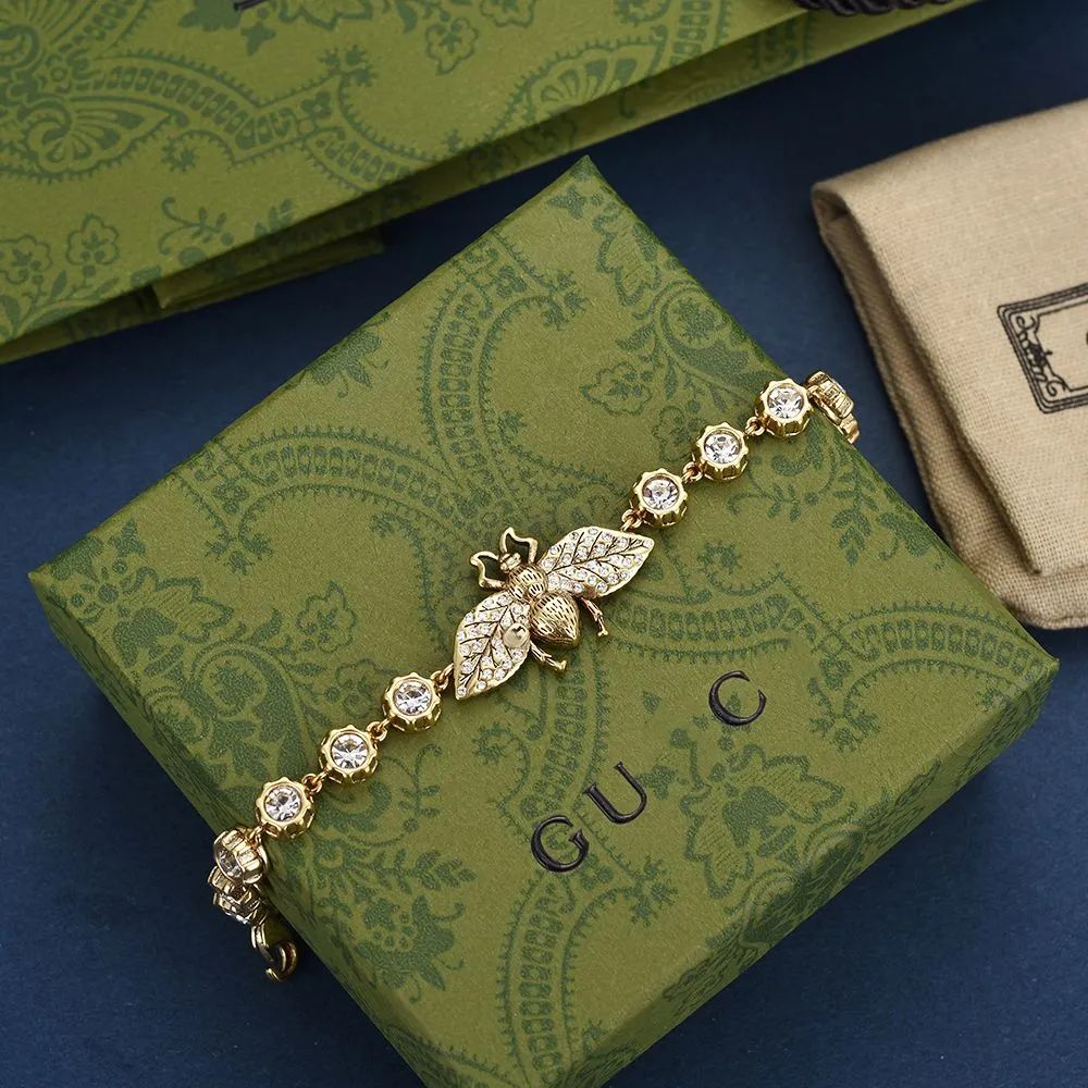 Charm Bracelets 2022 Designer Bracelet light luxury European and American retro classic bee diamo... | DHGate