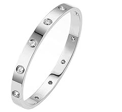 PDWZNBA 18K Gold Plated Love Friendship Bracelet with Cubic Zirconia Stones Bangle Cuff Best Gift... | Amazon (US)