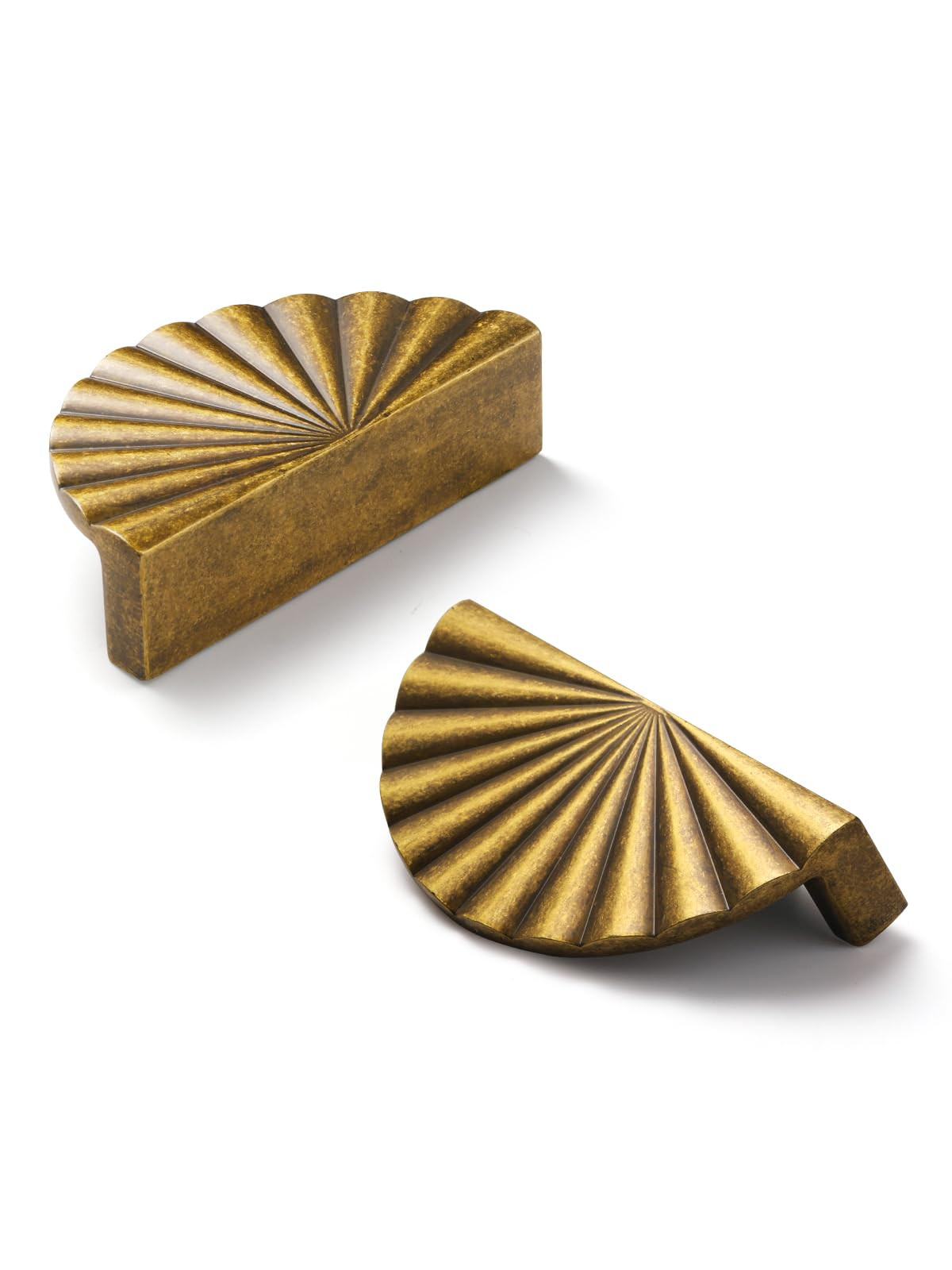 5 Pack Antique Brass Cabinet Pulls 3" Hole Center Cup Flat Vintage Drawer Pulls Kitchen Cupboard ... | Amazon (US)