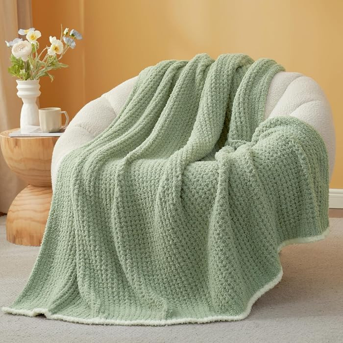 Snuggle Sac Ultra Soft Waffle Throw Blanket for Couch Bed Sofa 50x60 inches, Reversible Sage Gree... | Amazon (US)
