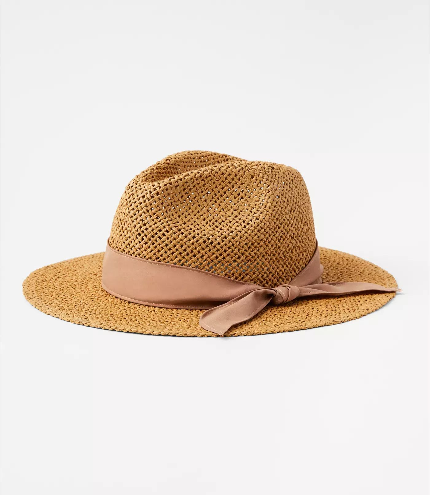 Silky Ribbon Straw Fedora | LOFT | LOFT