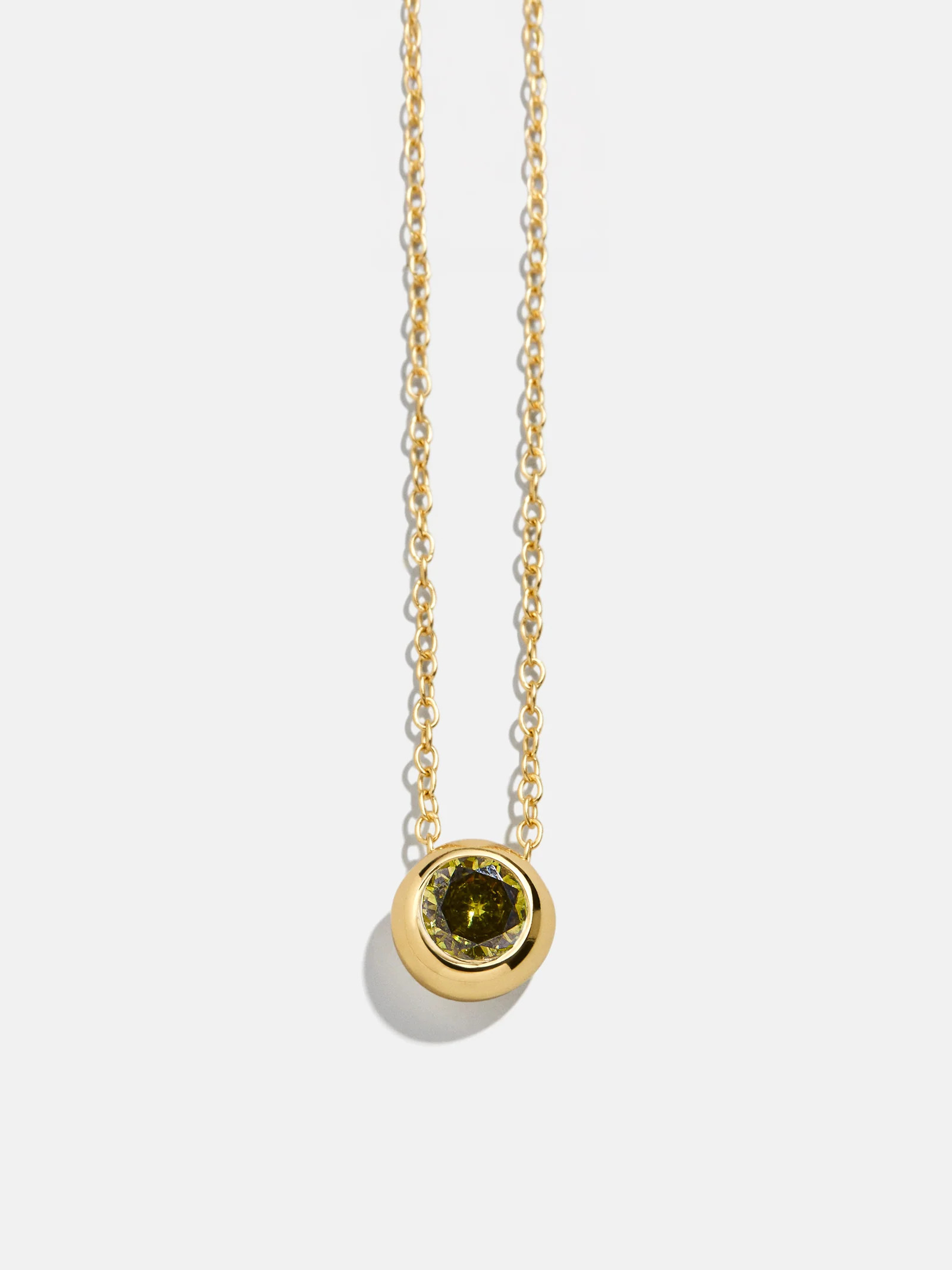 18K Gold Birthstone Pendant Necklace - Peridot | BaubleBar