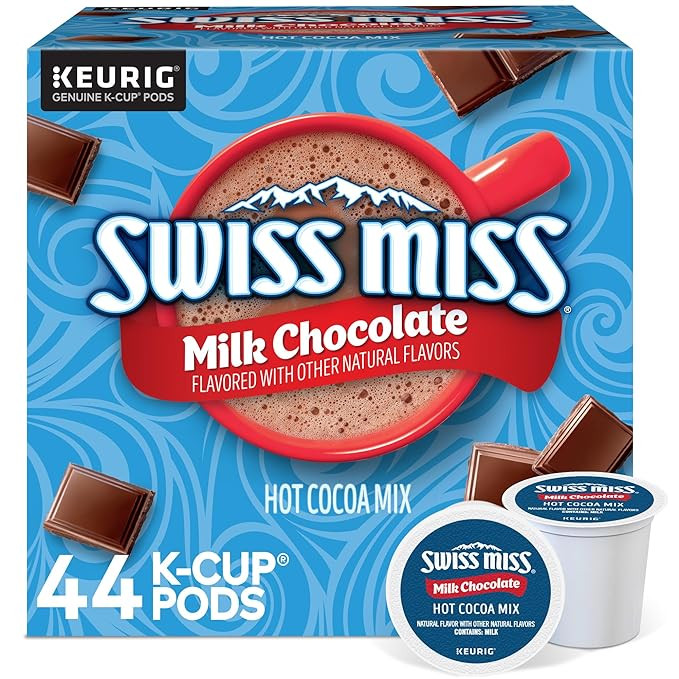 Swiss Miss Milk Chocolate Hot Cocoa, Single-Serve Keurig K-Cup Pods, Hot Chocolate, 44 Count | Amazon (US)