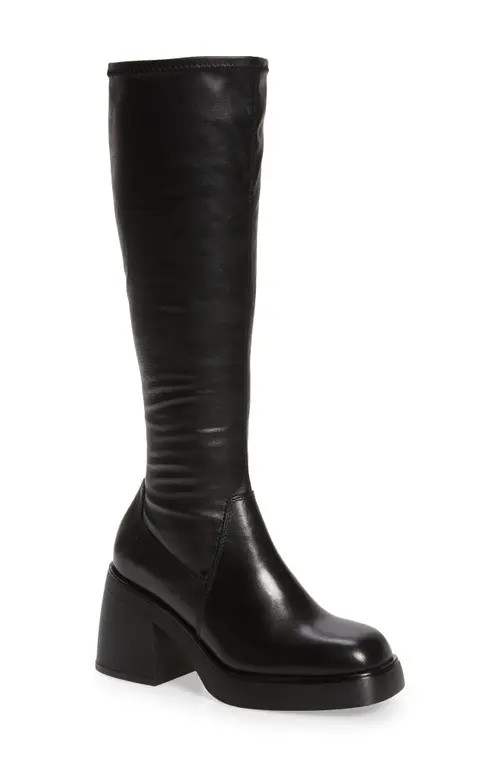 Vagabond Shoemakers Brooke Knee High Platform Boot in Black Leather at Nordstrom, Size 7Us | Nordstrom