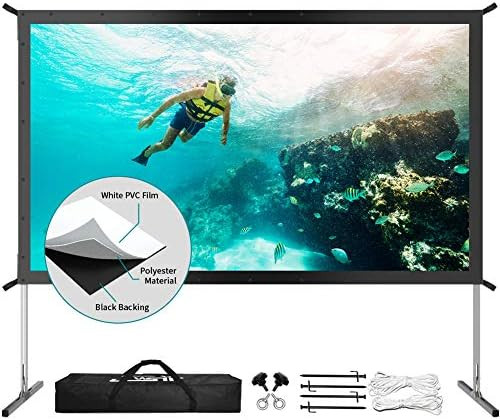 Projector Screen with Stand, Upgraded 3 Layers 120 inch 4K HD 16:9 Outdoor/Indoor Portable Front ... | Amazon (US)