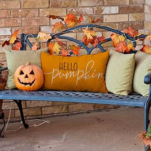 Fall Pillow Covers 12x20 inch, Linen Autumn Hello Pumpkin Throw Pillow Covers for Sofa Bedroom Ou... | Amazon (US)