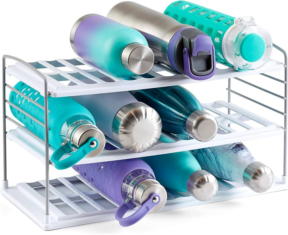 YouCopia UpSpace Water Bottle and Travel Mug Cabinet Organizer, Adjustable Storage Rack for Kitch... | Amazon (US)