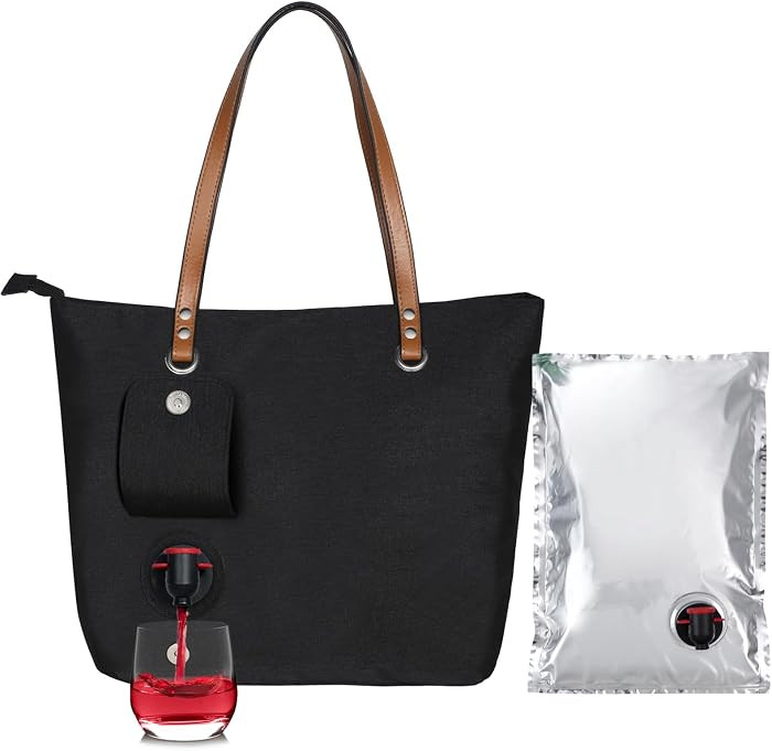 Wine Tote Bag, Beach Cooler for Travel Gift, Leakproof Insulated Purse Carrier with Hidden Spout ... | Amazon (US)